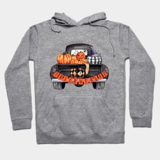 Black Retro Truck Trick or Treat Pumkins Hoodie